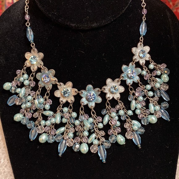 Blue Rhinestone Necklace - Picture 3 of 3